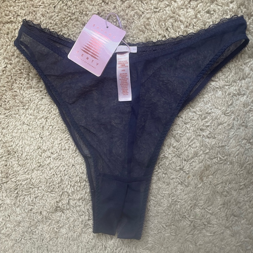 Savage X Fenty Midnight Blue Sheer Panty